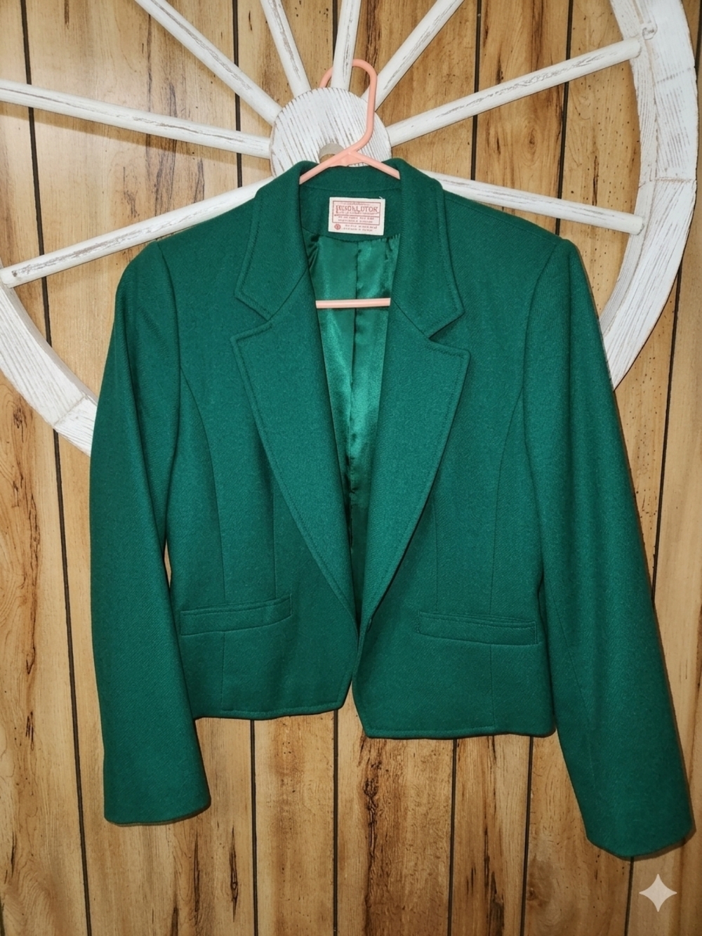 Pendleton Emerald Green Wool Petite Blazer Jacket